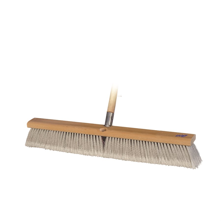 DUAL BRISTLE FLOOR BROOM 24" WITH 5' WOOD HANDLE