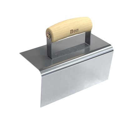 OUTSIDE STEP TOOL - 8" x 4" - 1/2" RADIUS 4" LIP WOOD WAVE HANDLE OUTSIDE STEP TOOL - 8" x 4" - 1/2" RADIUS 4" LIP WOOD WAVE HANDLE