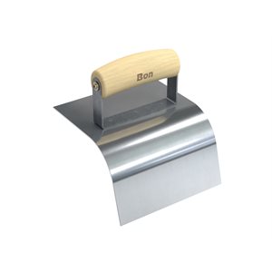 CURB TOOL - 6" x 5" - 2" RADIUS WITH WOOD WAVE HANDLE