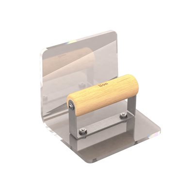 PLEXIGLASS INSIDE STEP TOOL - 6" x 5" - 1/2" RADIUS WOOD HANDLE PLEXIGLASS INSIDE STEP TOOL - 6" x 5" - 1/2" RADIUS WOOD HANDLE