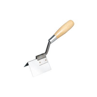 OUTSIDE CORNER TROWEL - SS 1" x 1" - WOOD HANDLE