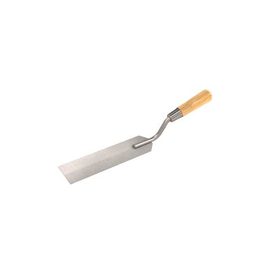 STAINLESS STEEL MARGIN TROWEL - 5 1/2" x 2" WITH WOOD HANDLE