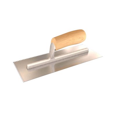 Notched Trowel Stainless Steel 20mm Notch Adhesive Grout Trowel New Cork Handle 