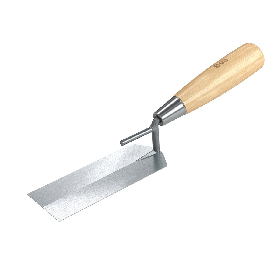 CARBON STEEL BUCKET MARGIN TROWEL 5" x 2" WOOD HANDLE