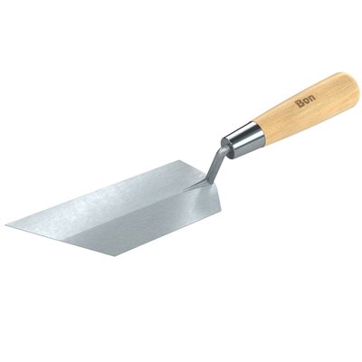 45° ANGLE MARGIN TROWEL - LEFT WITH WOOD HANDLE