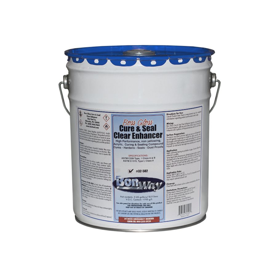 BOSS GLOSS™ CURE & SEAL CLEAR ENHANCER HIGH VOC 5 GALLON