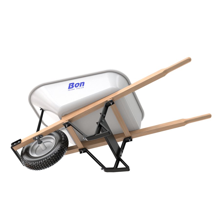 STEEL TRAY WHEELBARROW WITH LEG STABILIZER 6 CU FT SINGLE KNOBBY