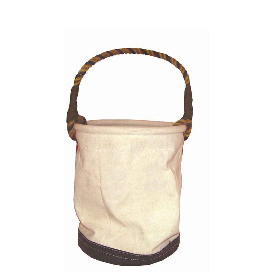 CANVAS TOOL BUCKET HEAVY DUTY WITH LEATHER BOTTOM