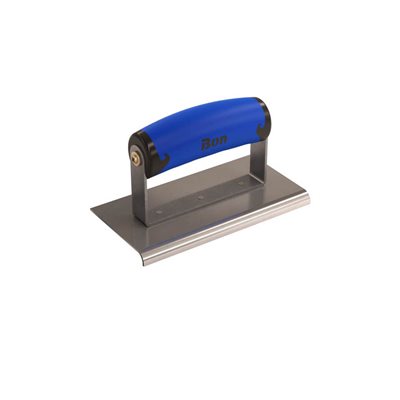 STAINLESS STEEL SIDEWALK EDGER - 6" x 3" - 1/4" RADIUS 3/8" DEPTH - COMFORT WAVE HANDLE