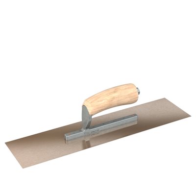 GOLDEN STAINLESS STEEL FINISHING TROWEL - SQUARE END - SHORT SHANK - 11.5 X 4 - CAMEL BACK WOOD HANDLE