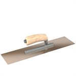 GOLDEN STAINLESS STEEL FINISHING TROWEL - SQUARE END - SHORT SHANK - 11.5 X 4 - CAMEL BACK WOOD HANDLE