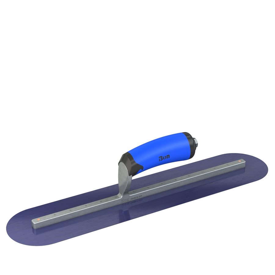 BLUE STEEL FINISHING TROWEL ROUND END 18 X 4 COMFORT WAVE HANDLE
