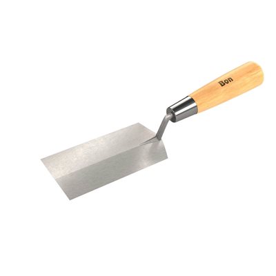 STAINLESS STEEL MARGIN TROWEL - 5" x 1 1/2" WITH WOOD HANDLE