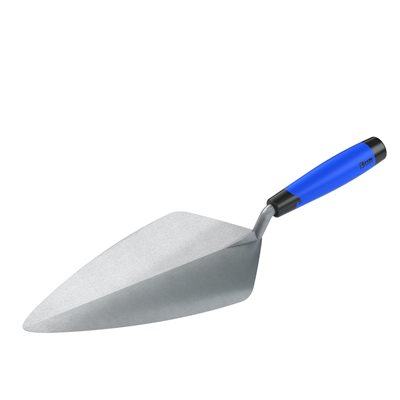 NARROW LONDON FORGED STEEL BRICK TROWEL - 12" WITH COMFORT HANDLE