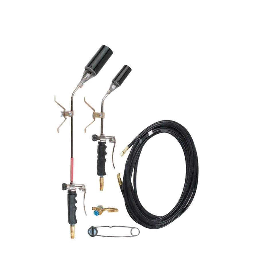 DUAL HEAD BENT HEAD ROOFING TORCH KIT - 500,000 BTU