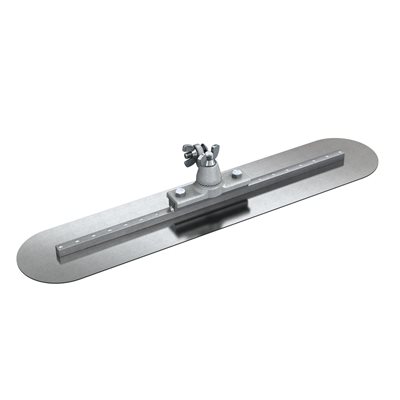SPRING STEEL FRESNO TROWEL - ROUND END 24" x 5" WITH LOCKING ALL ANGLE BRACKET  SPRING STEEL FRESNO TROWEL - ROUND END 24" x 5" WITH LOCKING ALL ANGLE BRACKET